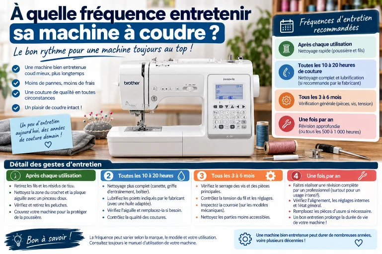 À quelle fréquence entretenir sa machine à coudre ?
